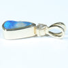 Natural Australian Boulder Opal and Diamond Gold Pendant (8.5mm x 5mm) Code - Z102