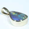 Natural Solid Australian Boulder Opal Gold Pendant (12mm x 8.5mm) Code - Z101