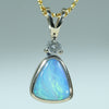 Natural Australian Boulder Opal Gold and Diamond Pendant