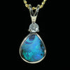 Solid Opal Gold and Diamond Pendant - Australian Opal Shop - Gold Coast