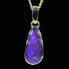 Natural Solid Australian Boulder Opal Gold Pendant (12mm x 6mm) Code - Z88