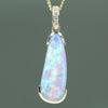 Natural Australian Queensland Pipe Opal Gold and Diamond Pendant