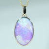 Natural Australian Solid Queensland Pipe Opal Gold Pendant