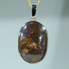 Natural Australian Boulder Opal Matrix Gold Pendant