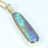 Natural Solid Australian Pipe Opal and Diamond Gold Pendant (25mm x 7mm) Code - Z103