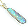 Natural Solid Australian Pipe Opal and Diamond Gold Pendant (25mm x 7mm) Code - Z103