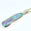 Natural Solid Australian Pipe Opal and Diamond Gold Pendant (25mm x 7mm) Code - Z103