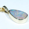 Natural Solid Australian Boulder Opal Gold Pendant (13mm x 9mm) Code - Z107