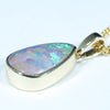 Natural Solid Australian Boulder Opal Gold Pendant (13mm x 9mm) Code - Z107