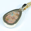 Natural Solid Australian Boulder Opal Gold Pendant (13mm x 9mm) Code - Z107