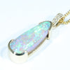 Natural Solid Australian Pipe Opal and Diamond Gold Pendant (22mm x 9mm) Code - Z105