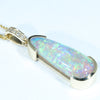 Natural Solid Australian Pipe Opal and Diamond Gold Pendant (22mm x 9mm) Code - Z105