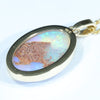 Natural Solid Australian Pipe Opal Gold Pendant (19mm x 12.5mm) Code - Z109