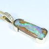 Natural Solid Australian Pipe Opal and Diamond Gold Pendant (20mm x 7.5mm) Code - Z104