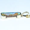 Natural Solid Australian Pipe Opal and Diamond Gold Pendant (20mm x 7.5mm) Code - Z104