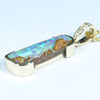 Natural Solid Australian Pipe Opal and Diamond Gold Pendant (20mm x 7.5mm) Code - Z104