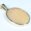 Natural Solid Australian Boulder Opal Gold Pendant (21.5mm x 15.5mm) Code - Z10