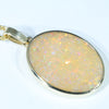 Natural Solid Australian Boulder Opal Gold Pendant (21.5mm x 15.5mm) Code - Z10