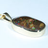 Queensland Boulder Opal Matrix Gold Pendant (23mm x 16mm) Code - Z63