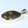 Queensland Boulder Opal Matrix Gold Pendant (23mm x 16mm) Code - Z63