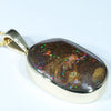 Queensland Boulder Opal Matrix Gold Pendant (23mm x 16mm) Code - Z63