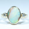 Natural Australian Solid Queensland Pipe Opal Gold and Diamond Ring