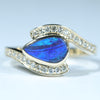 Natural Australian Boulder Opal Gold and Diamond Ring - Australian Opal Shop