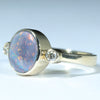 10k Gold - Solid Lightning Ridge Black Opal - Natural Diamonds