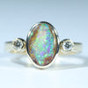 Natural Australian Pipe Opal Gold and Diamond Ring - Australian Opal Shop