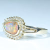 Natural Solid Australian Pipe Opal and Diamond Gold Ring - Size 6.5 US Code - T02