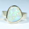 Natural Australian Queensland Crystal Opal Gold Ring