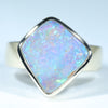 Natural Australian Solid Queensland Pipe Opal Gold Ring