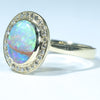 Natural Solid Australian Pipe Opal and Diamond Gold Ring - Size 6.25 US Code - T18