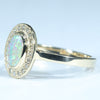 10k Gold - Solid Queensland Crystal Opal - Natural Diamonds