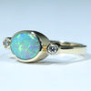 10k Gold - Solid Queensland Pipe Opal - Natural Diamonds