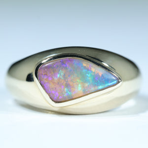 Natural Australian Gold Pipe Opal Men's Ring10k Gold - Australian Opal Shop