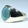 Lightning Ridge Solid Black Opal Mens Gold Ring - Size 10.75 US Code T10