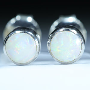 Silver White Opal Studs - Australian Opal Shop - 186 Brisbane Rd - Gold Coast