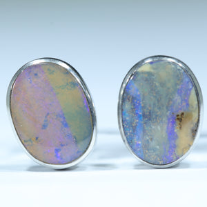 Silver Australian Boulder Opal Studs - Australian Opal Shop - Gold Coast