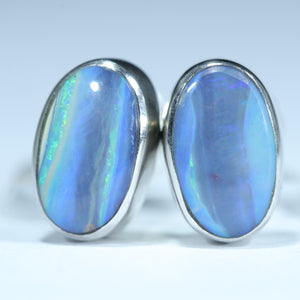 Natural Australian Boulder Opal Silver Studs - Australian Opal Shop - Gold Coast