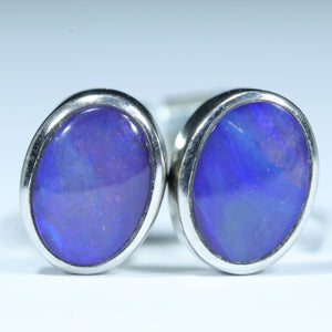 Natural Australian Boulder Opal Silver Studs - Australian Opal Shop - Gold Coast