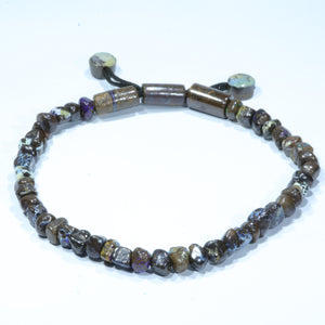 Natural Australian Boulder Opal Matrix Adjustable Bracelet