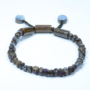 Natural Australian Boulder Opal Matrix Adjustable Bracelt