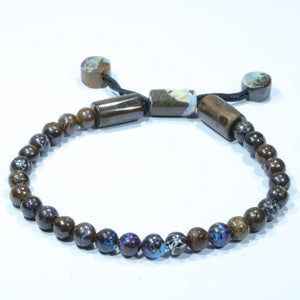 Natural Australian Boulder Opal Matrix Adjustable Bracelet