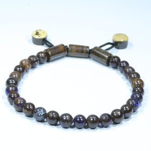 Natural Australian Boulder Opal Matrix Adjustable Bracelet