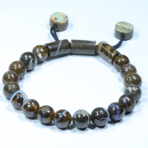 Natural Australian Boulder Opal Matrix Adjustable Bracelet