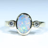 Natural Solid Australian Opal and Diamond 18K Gold Ring  - Size 6.25 Code - EM215