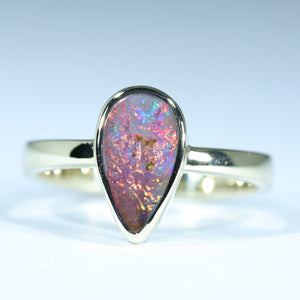 Queensland Solid Boulder Opal Gold Ring