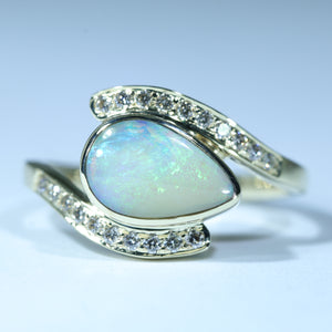 Australian Boulder Opal and Diamond Gold Ring 