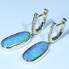 Soild Boulder Opal Gold Earrings 